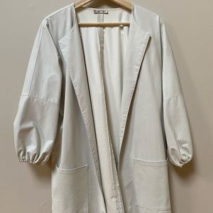 Zara white faux leather coat